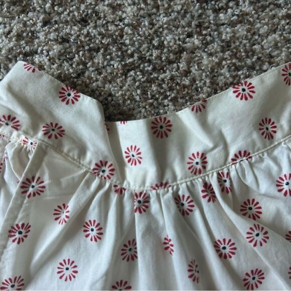 J. By J Crew Women’s Off White with Red Halter Top with Tie Neck Cotton Size 0 - Picture 8 of 11